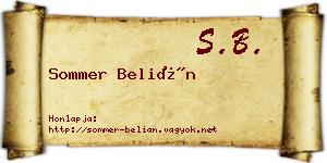Sommer Belián névjegykártya
